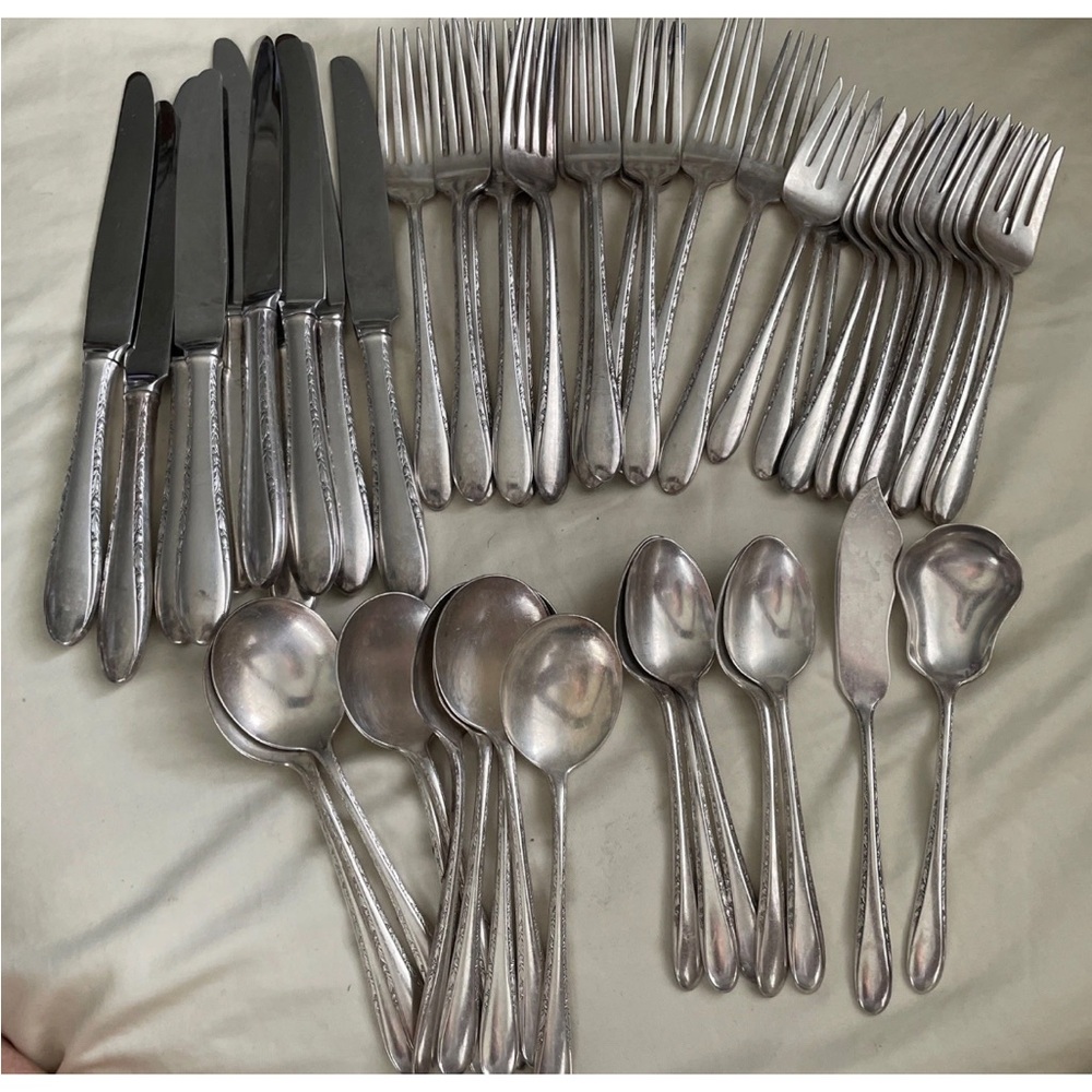 Vintage Gorham Silver Plated Flatware Invitation 1940 Set 51 Pieces